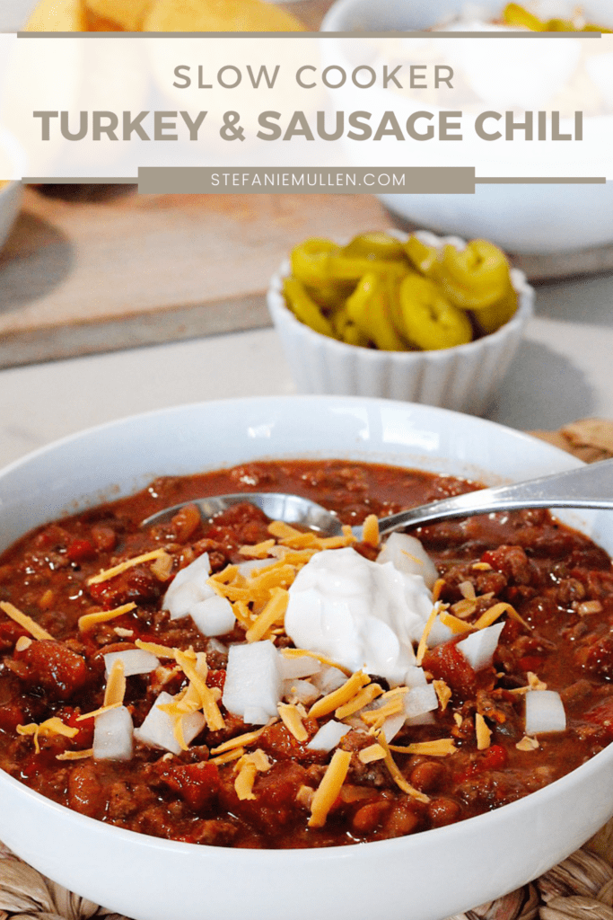 Slow Cooker Turkey and Sausage Chili